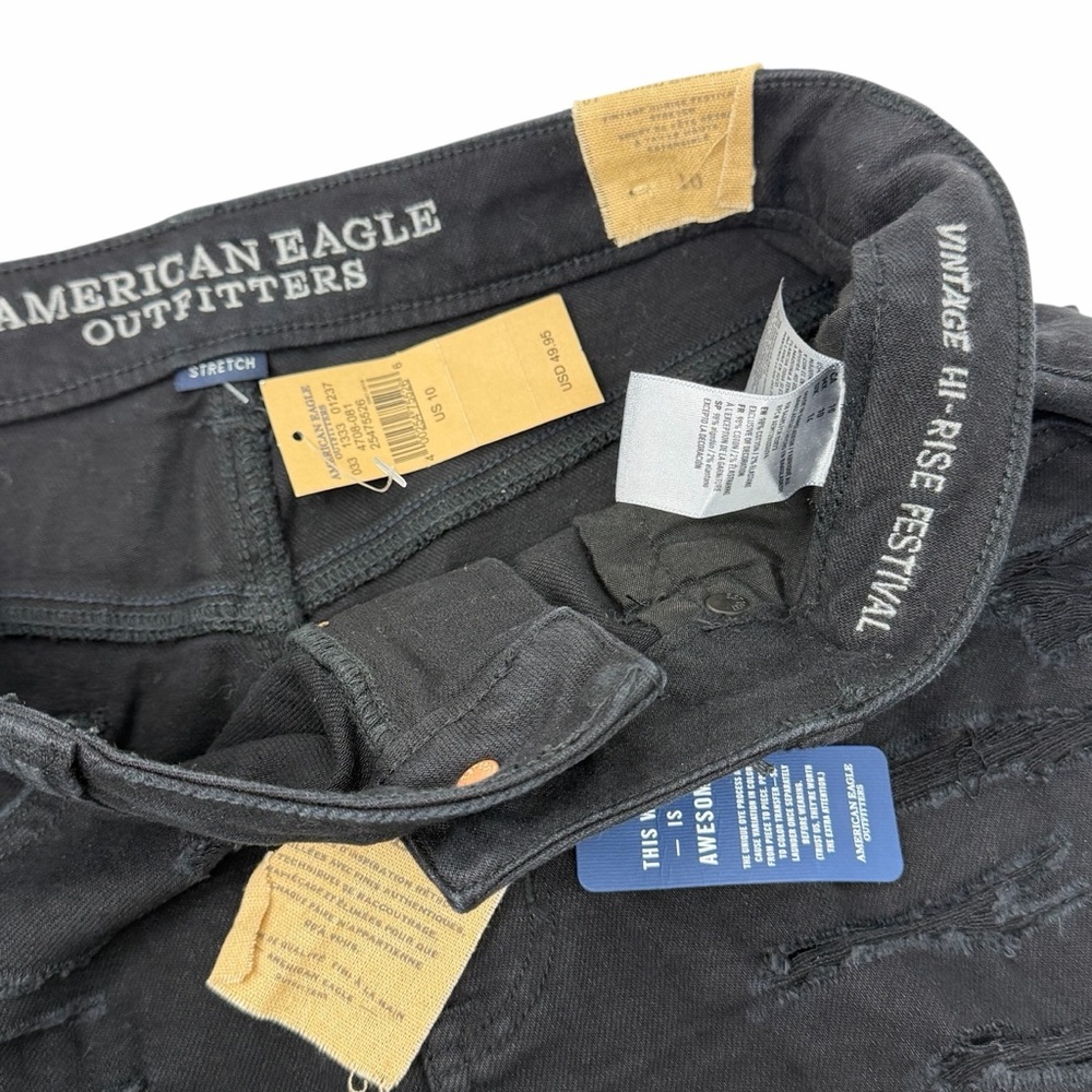 American Eagle Outfitters Vintage Hi-Rise‎ Festival Shorts Distressed Black NWT - Picture 5 of 7